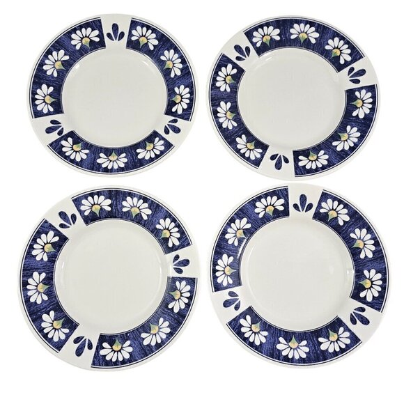 Oneida Spring Daisy Majesticware 6.5” Ceramic Dessert Bread Plates – Set of 4 - Picture 1 of 15